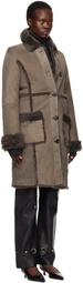 Saks Potts Taupe Emma Shearling Coat