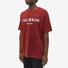 Balmain Men's Paris Logo T-Shirt in Red/White