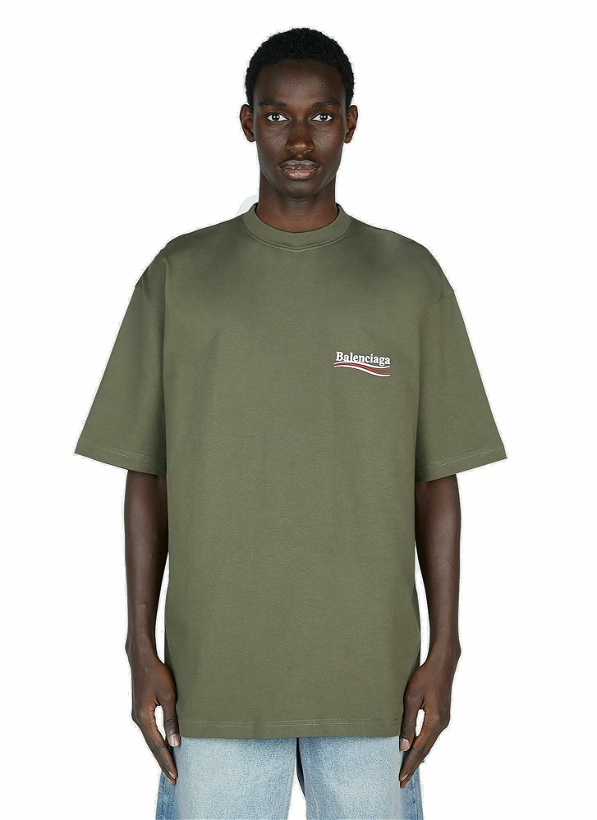 Photo: Balenciaga - Logo Print T-Shirt in Khaki