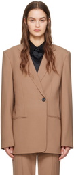 Helmut Lang Brown Single-Double Breasted Blazer