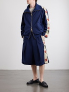 KAPITAL - Kome-Kome Straight-Leg Satin-Jersey Shorts - Blue