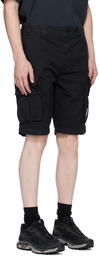 C.P. Company Black Garment-Dyed Shorts