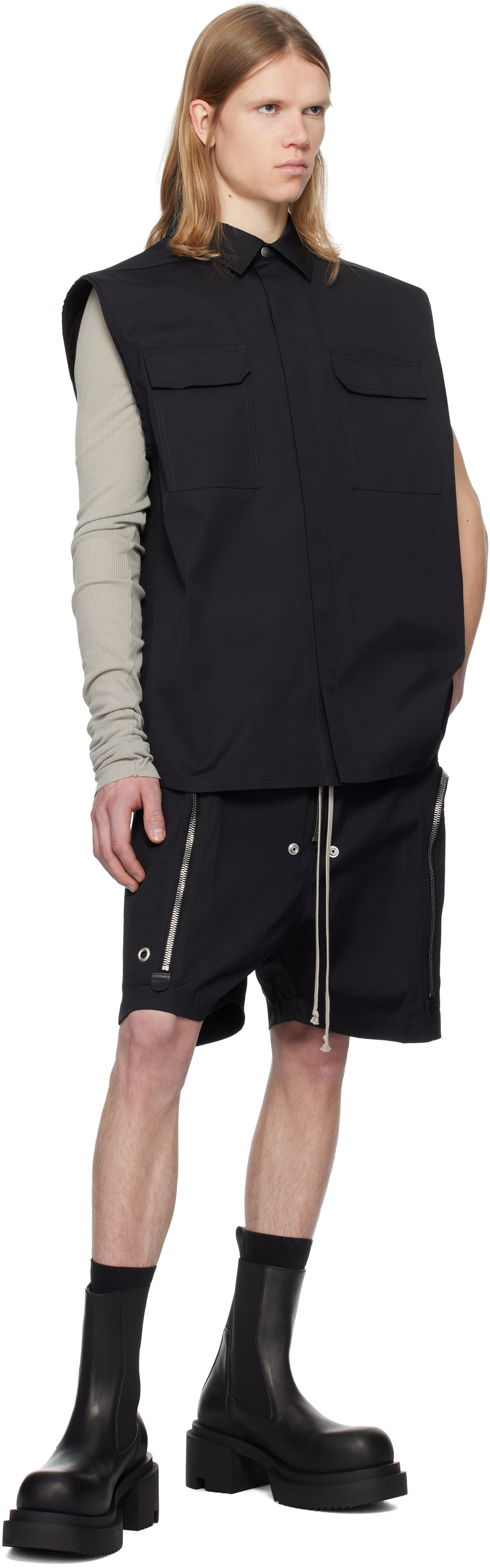 Rick Owens Black Hollywood Heavy Bauhaus Bela Shorts Rick Owens