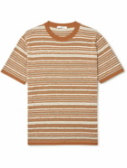 Mr P. - Striped Merino Wool T-Shirt - Orange