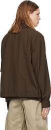 sacai Brown Suiting & Nylon Twill Bomber Jacket