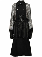 NOIR KEI NINOMIYA - Wool & Mohair Net Belted Midi Coat