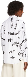 Comme des Garçons Homme Plus White Script Shirt