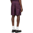 Dries Van Noten Red & Purple Viscose Shorts