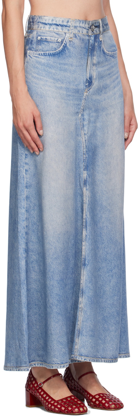 rag & bone Blue Liquid Miramar Skirt
