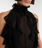McQueen Ruffled silk top