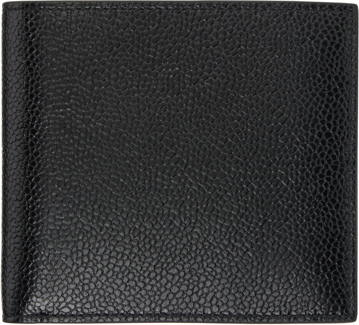 Thom Browne Black Pebble Grain Leather Billfold Wallet