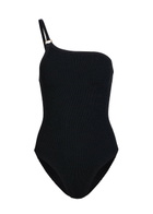 Hunza G Clara One-shoulder Crinkle Swimsuit - Black - One Size
