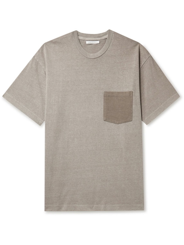 Photo: John Elliott - 1992 Two-Tone Cotton-Jersey T-Shirt - Gray