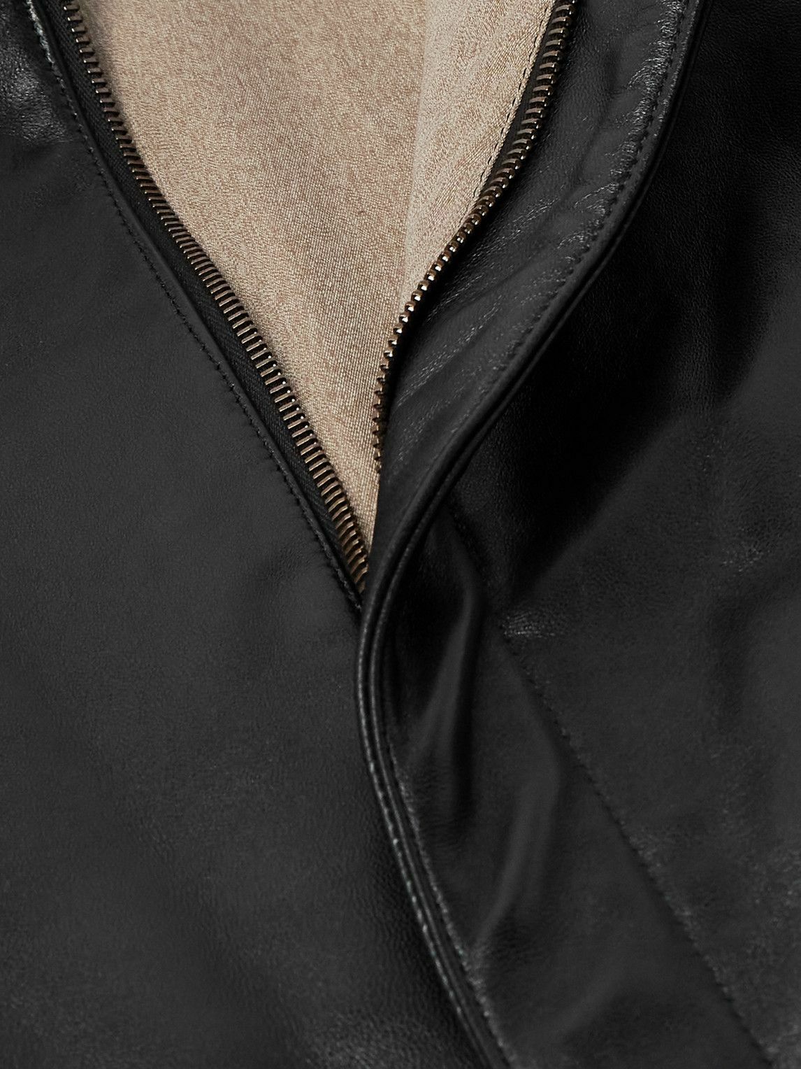 A.PRESSE - Type A-2 Leather Jacket - Black A.PRESSE