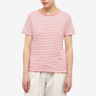 Armor-Lux Women's Mariniere T-Shirt in White/Lantana