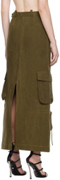 Lado Bokuchava Khaki Cargo Maxi Skirt