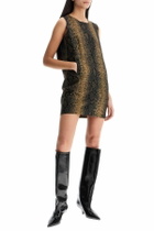 NORMA KAMALI brown python print sleeveless mini dress Brown