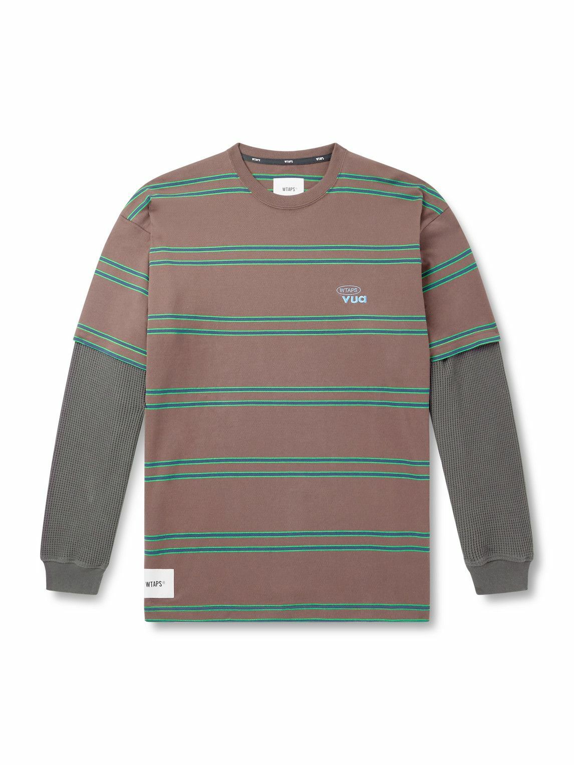 WTAPS - Logo-Appliquéd Waffle-Knit Cotton T-Shirt - Gray WTAPS