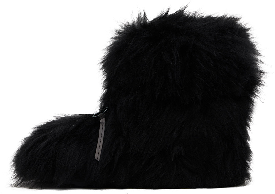 We11done Black Fur Moccasin Boots