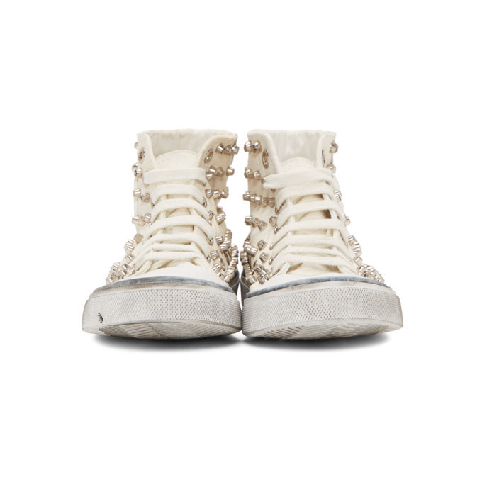 Saint Laurent White Studded Bedford High-Top Sneakers Saint Laurent