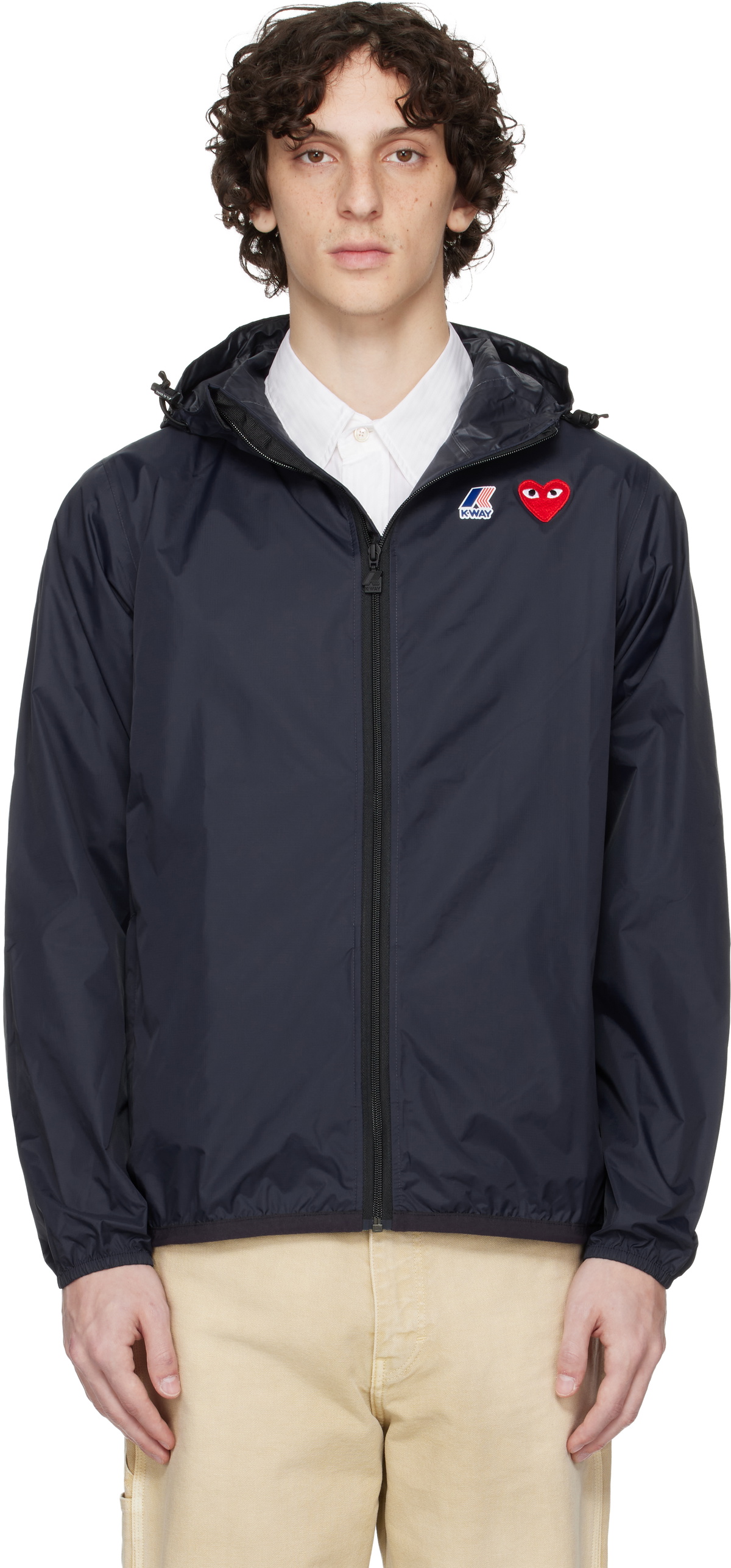 Comme des Garcons Play x K-Way Half Zip Packable Jacket Comme des