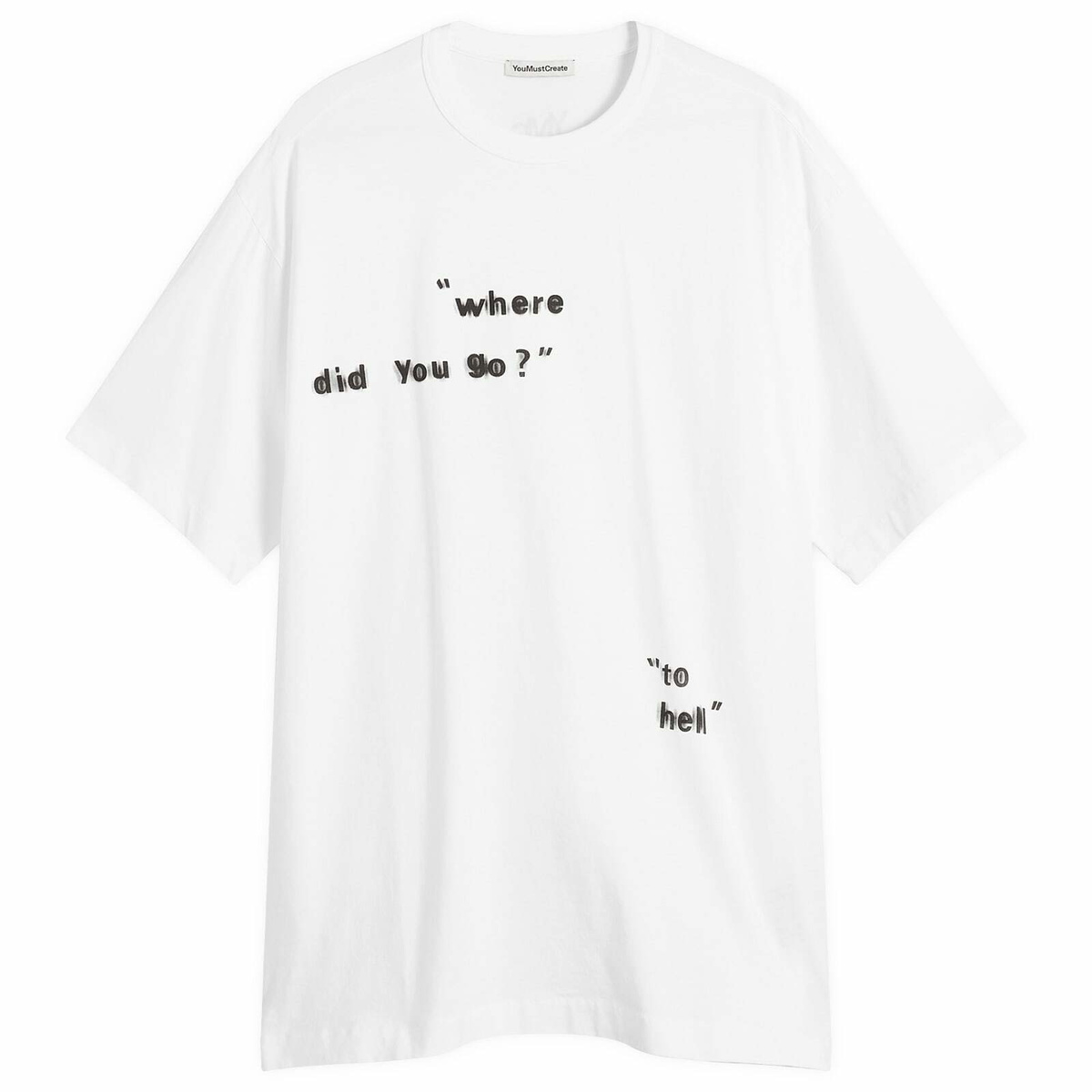 YMC Men's Where Did You Go Print Triple T Shirt in White