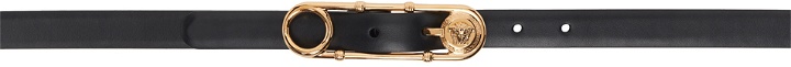 Photo: Versace Black Safety Pin Leather Belt
