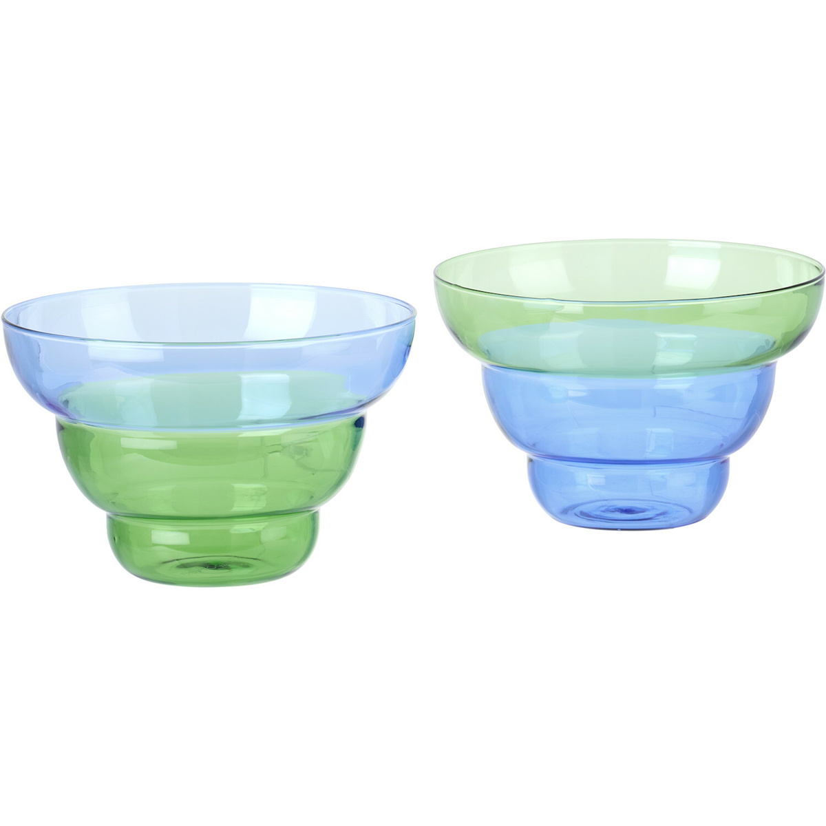 POLSPOTTEN Blue & Green Mizu Kiri Snack Bowl Set