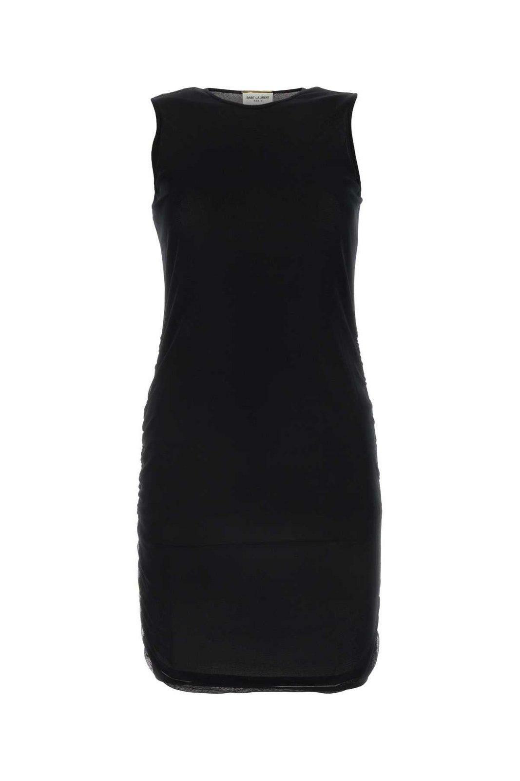 Saint Laurent Two-tone Velvet Mini Dress Saint Laurent