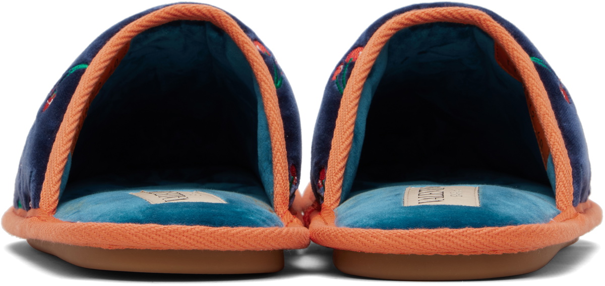 Valentino Garavani Navy Ta Chambre Slippers