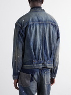 Junya Watanabe - Patchwork Distressed Paint-Splattered Denim Jacket - Blue