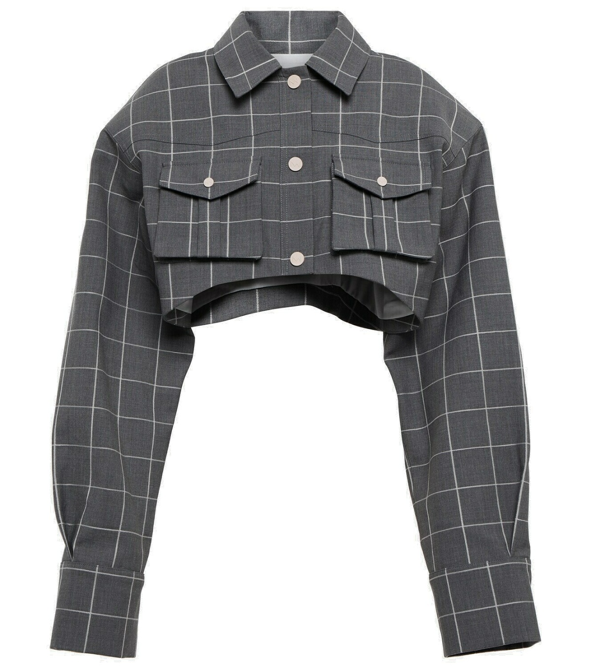 Photo: The Mannei Pavlle checked cropped cotton jacket