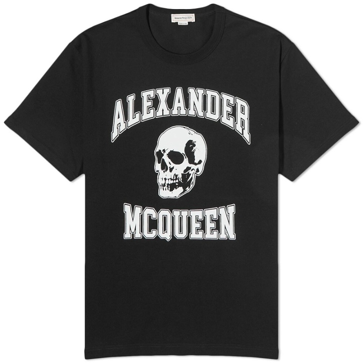 Photo: Alexander McQueen Men's Varsity Skull Print T-Shirt in Black/White