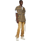 Fear of God Tan Plaid Short Sleeve Flannel Shirt