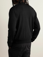 AMI PARIS - Slim-Fit Logo-Embroidered Merino Wool Cardigan - Black