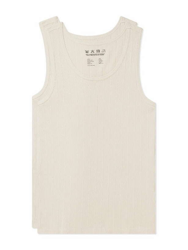 Photo: mfpen - Two-Pack Ribbed Organic Cotton Tank Tops - White