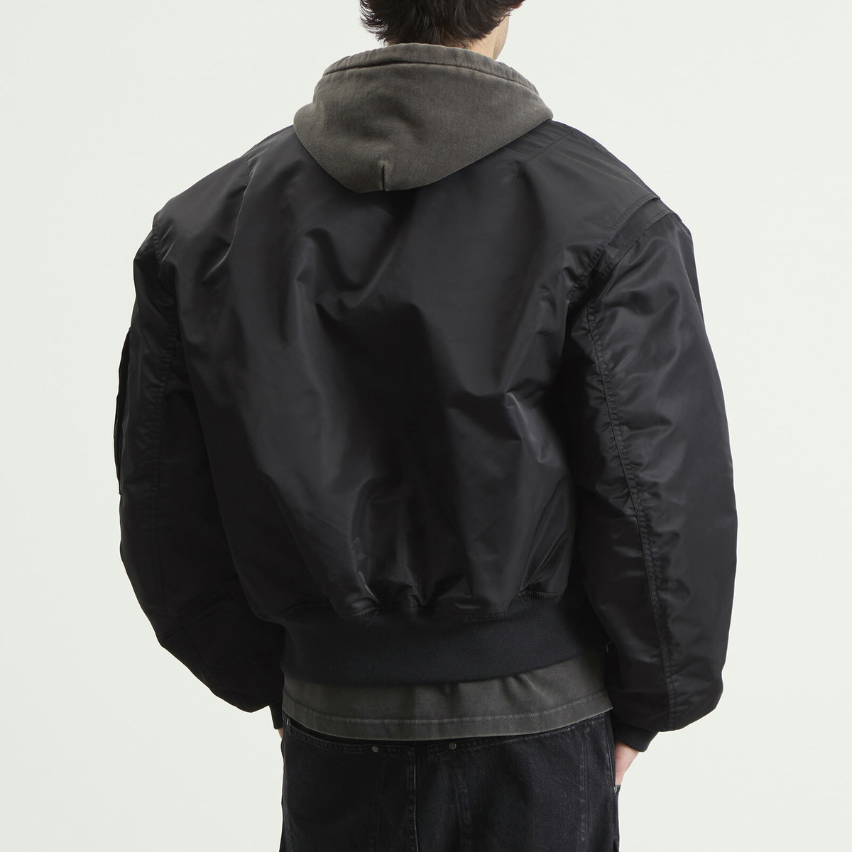 Entire Studios Men's Cropped Broad Bomber Jacket in Oil