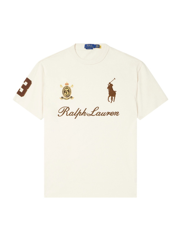 Photo: Polo Ralph Lauren - Logo-Embroidered Cotton T-Shirt - Neutrals