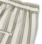 Oliver Spencer Loungewear - Striped Organic Cotton Drawstring Pyjama Shorts - Green