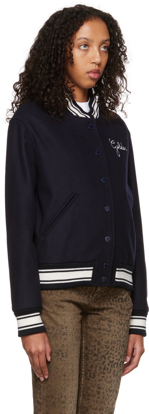 Golden Goose Navy Embroidered Bomber Jacket Golden Goose