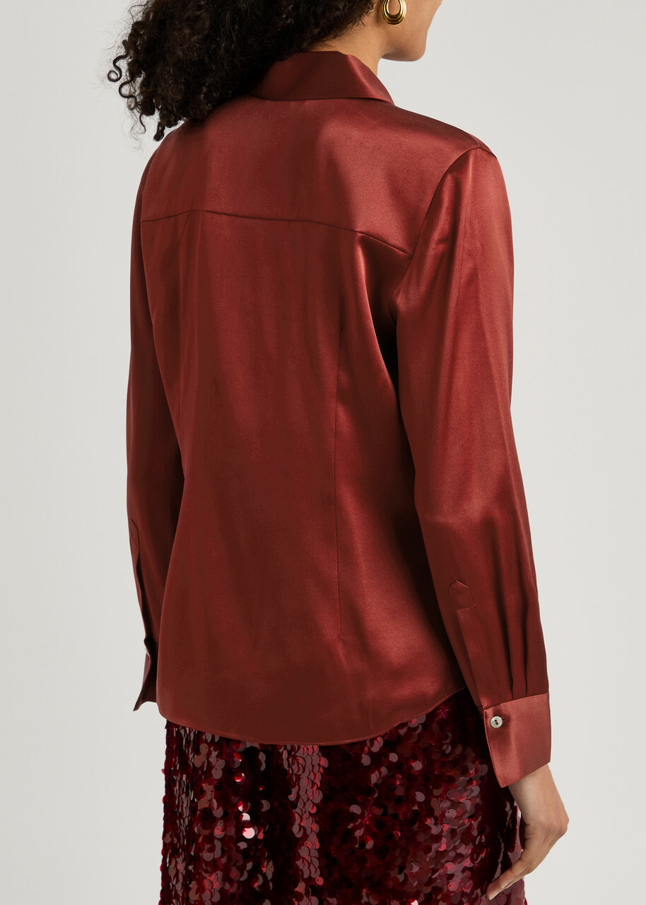Stretch Silk Satin Shirt