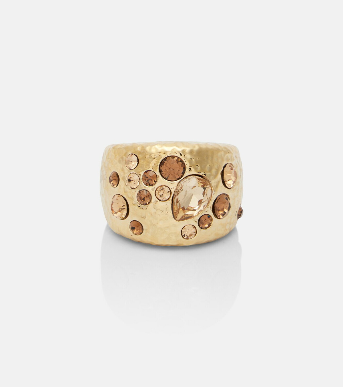 Oscar de la Renta Scramble embellished gold-plated ring