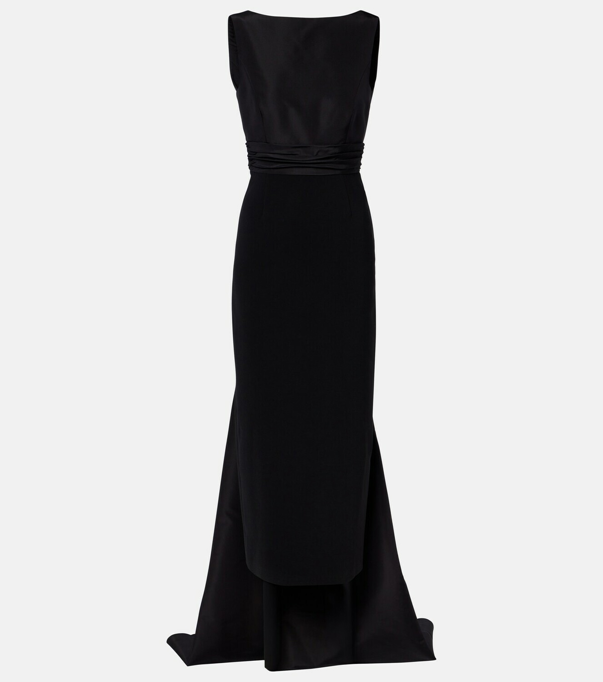 Carolina Herrera Bow-detail satin-trimmed faille gown