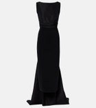 Carolina Herrera Bow-detail satin-trimmed faille gown