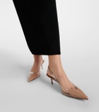 Alaïa Le Cœur patent leather and PU slingback pumps
