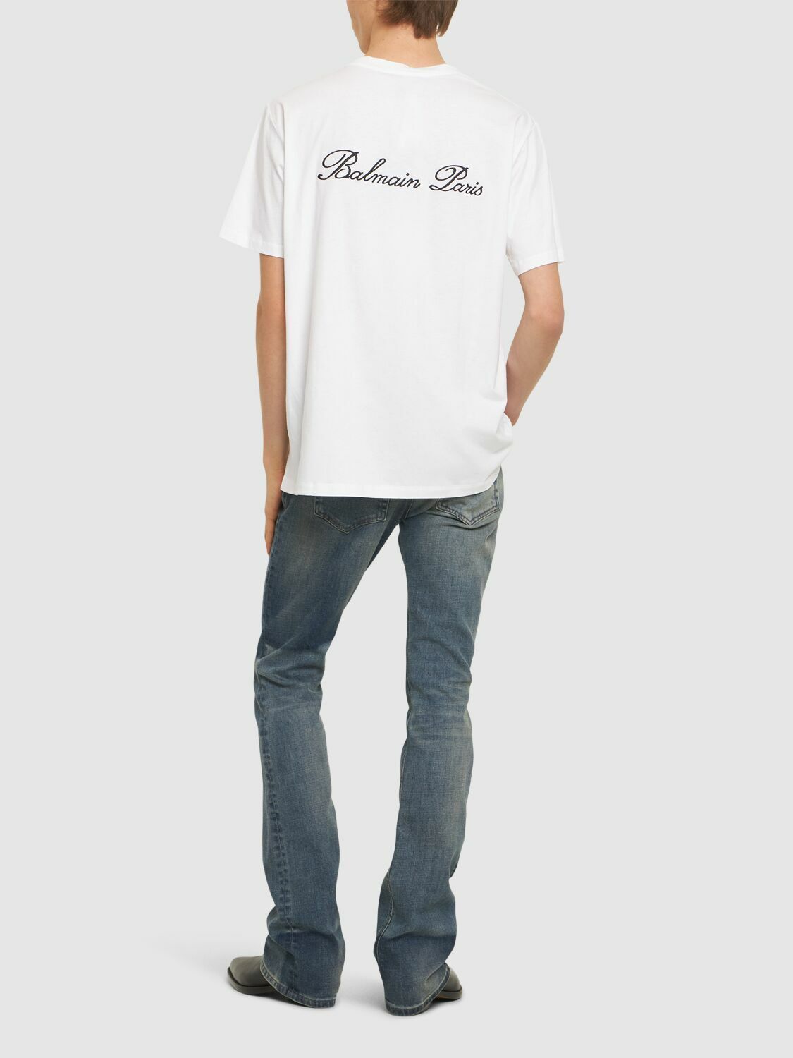 BALMAIN - Logo Signature Cotton T-shirt Balmain