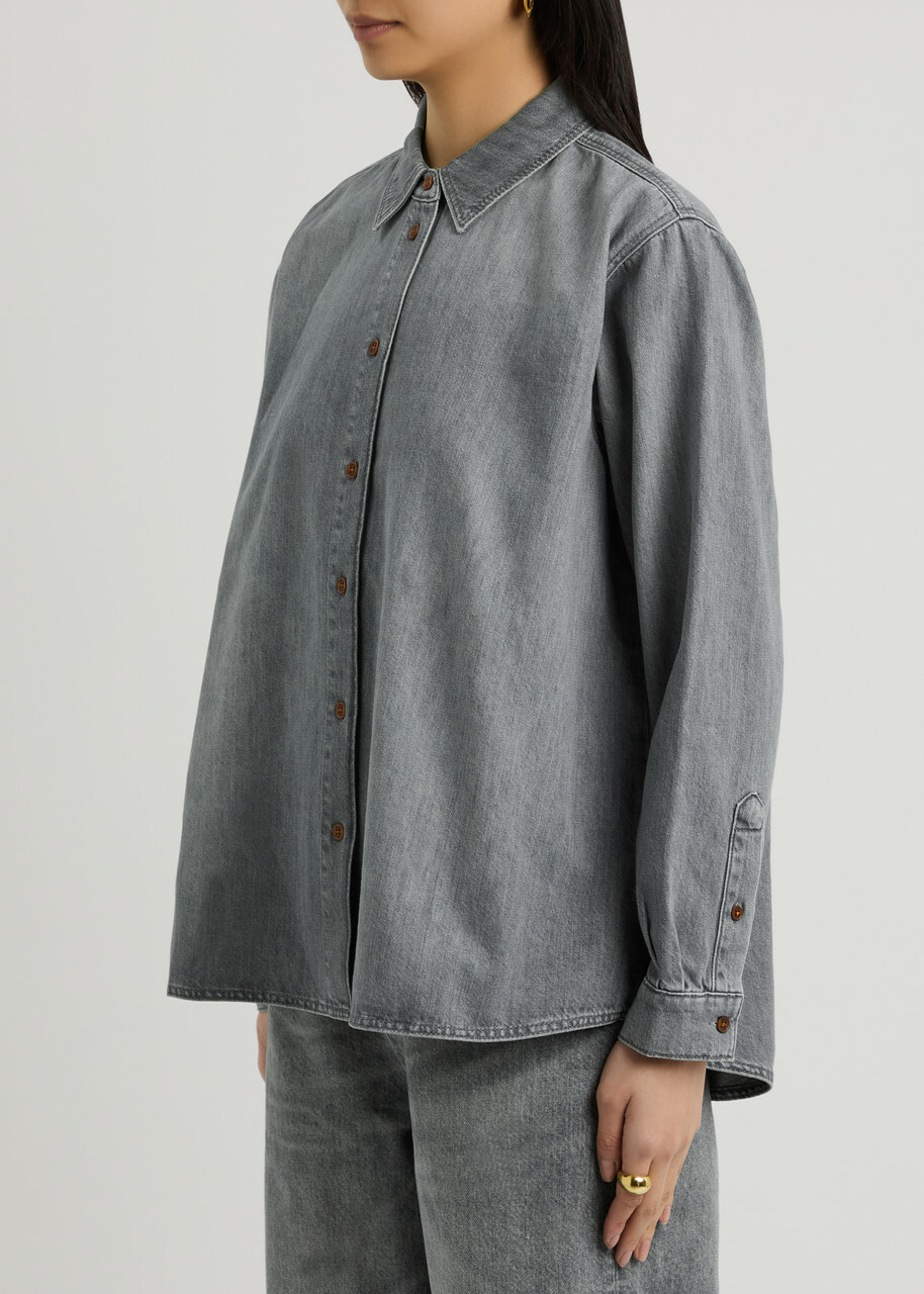 Skall Studio Millington Denim Shirt Light Grey