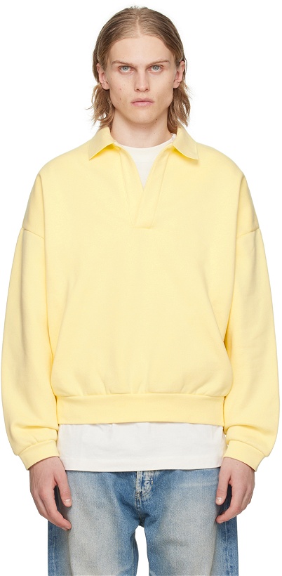 Photo: Fear of God ESSENTIALS Yellow Long Sleeve Polo