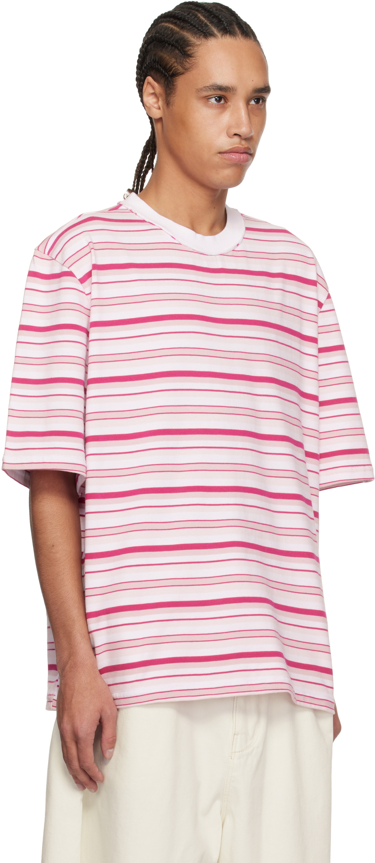 Camiel Fortgens Pink & White Big Heavy Jersey T-shirt