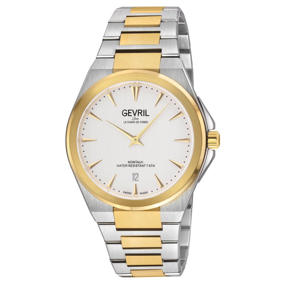 Gevril Montauk Quartz White Dial Mens Watch 49904B